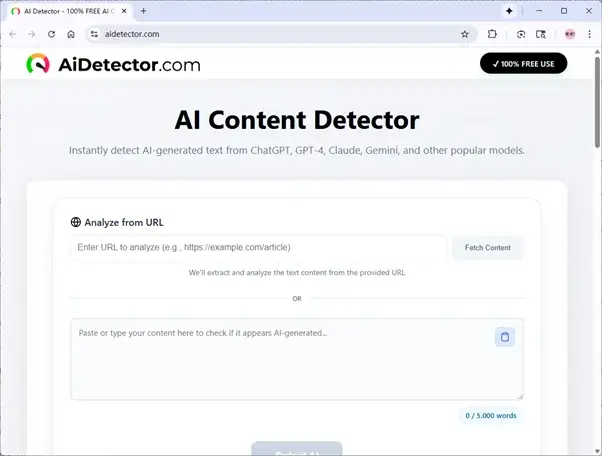 AiDetector Homepage AiDetector Homepage