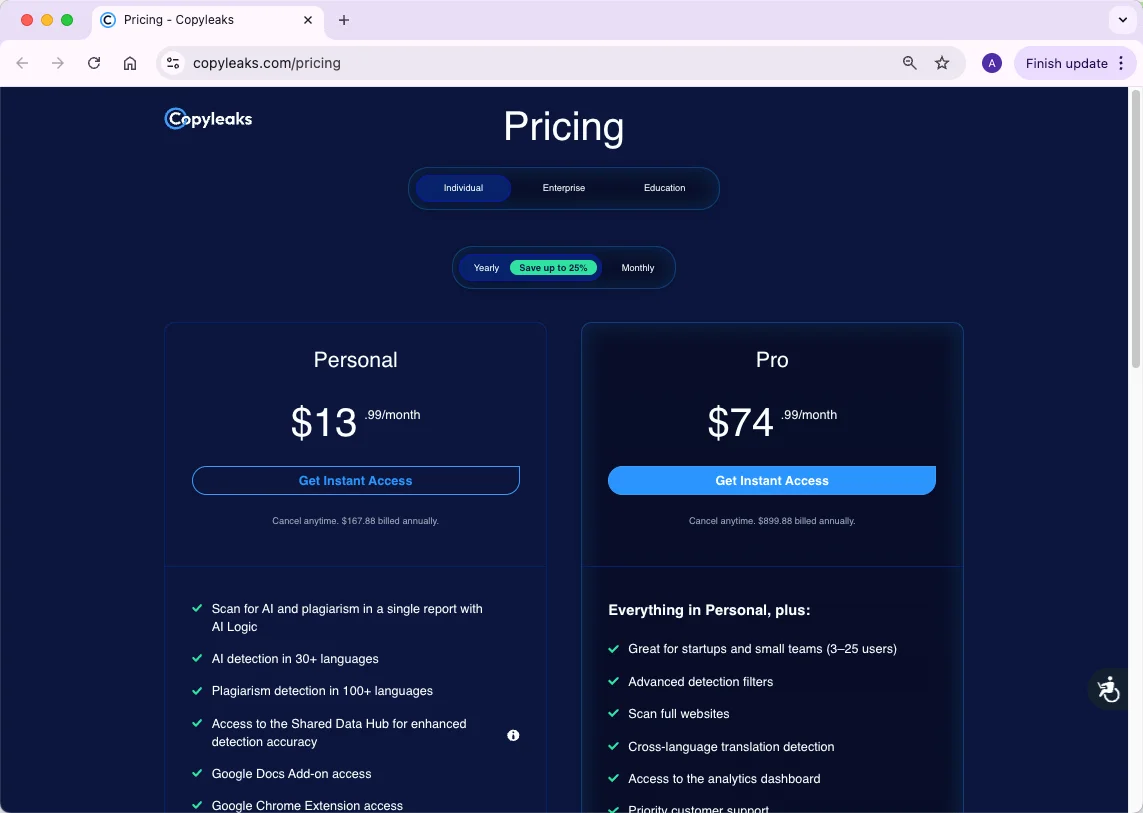 Copyleaks Pricing