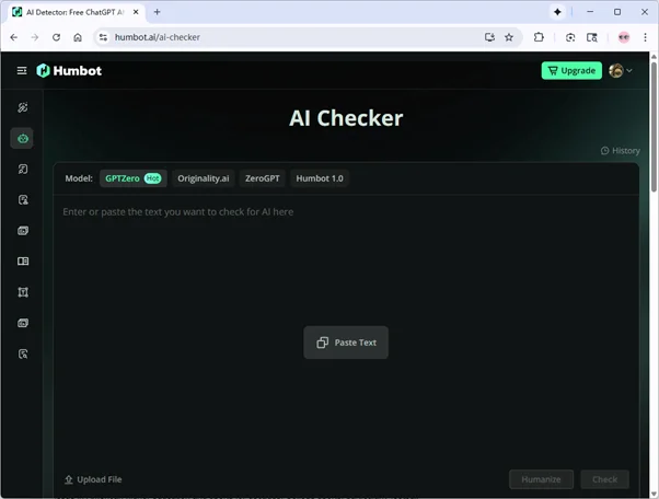  Humbot KI-Detektor Homepage