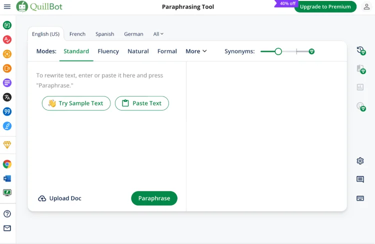 Outil de Paraphrase Quillbot