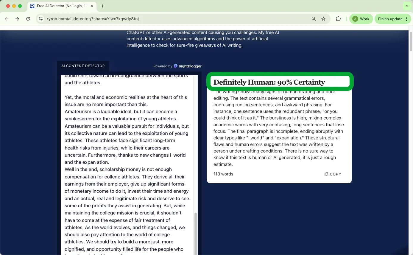 Ryrob AI detector check EssayDone humanized text 0% AI Ryrob AI detector check EssayDone humanized text 0% AI