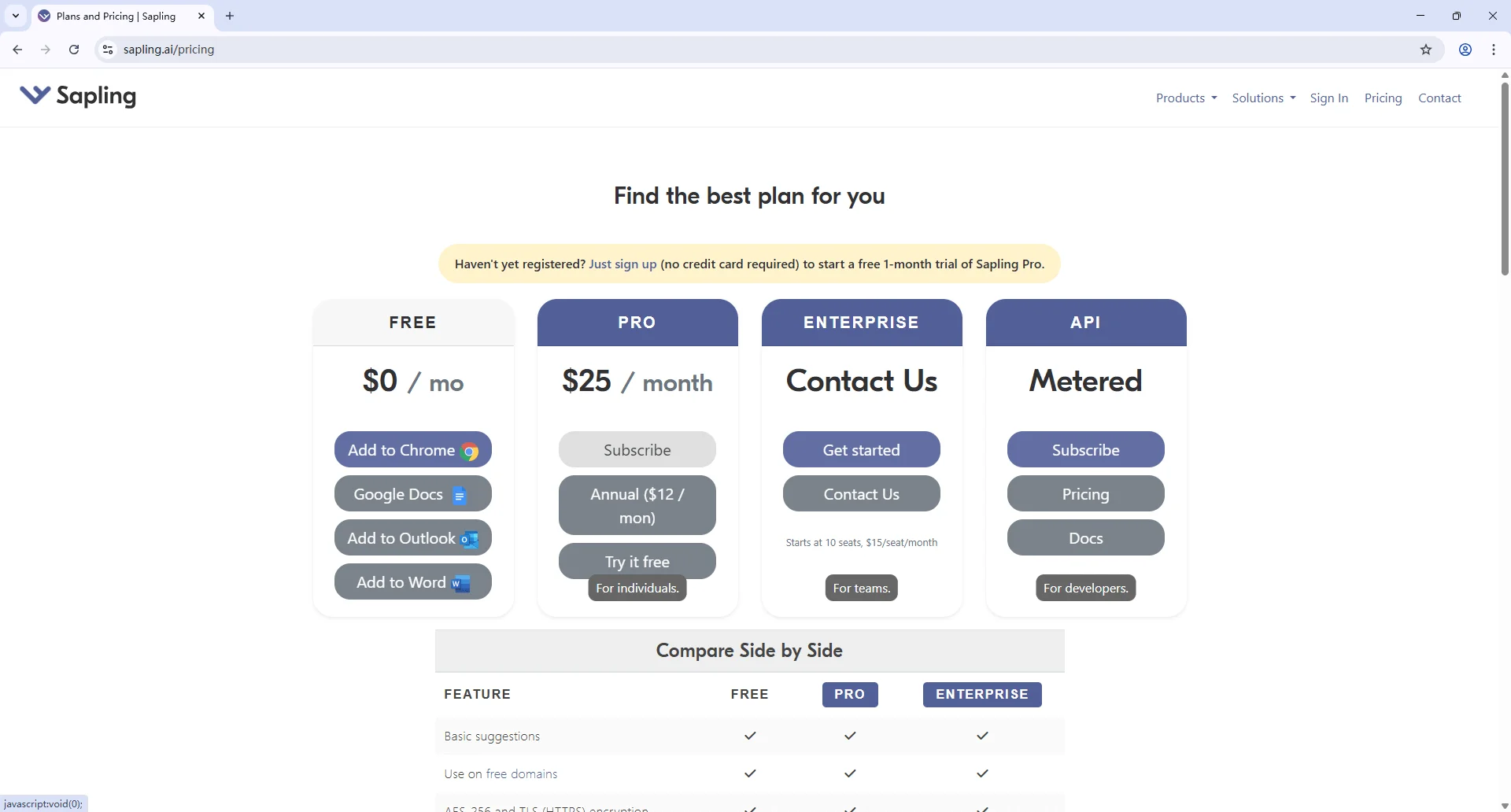 Sapling pricing