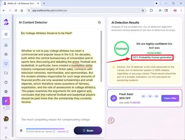 Walter Writes AI-Detektor überprüft EssayDone humanisierten Text: 8 % KI Walter Writes AI-Detektor überprüft EssayDone humanisierten Text: 8 % KI