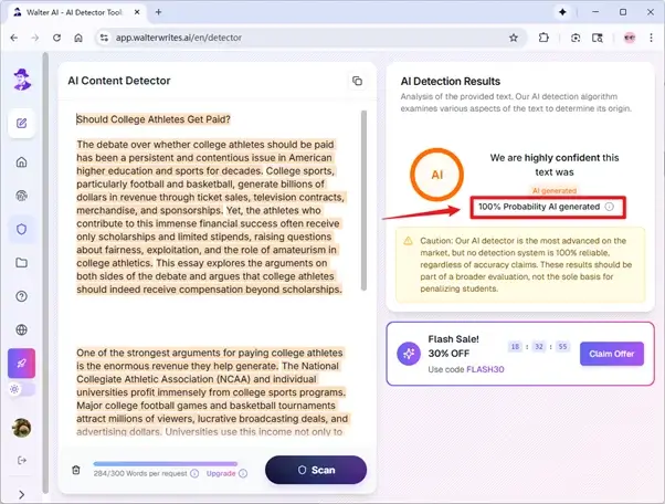 Walter Writes AI-Detektor überprüft Ergebnisse von reinem KI-Text Walter Writes AI-Detektor überprüft Ergebnisse von reinem KI-Text