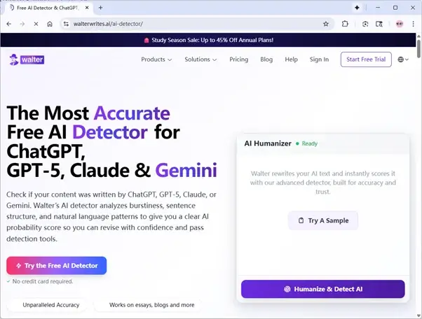 Walter Writes AI Detector Homepage Walter Writes AI Detector Homepage