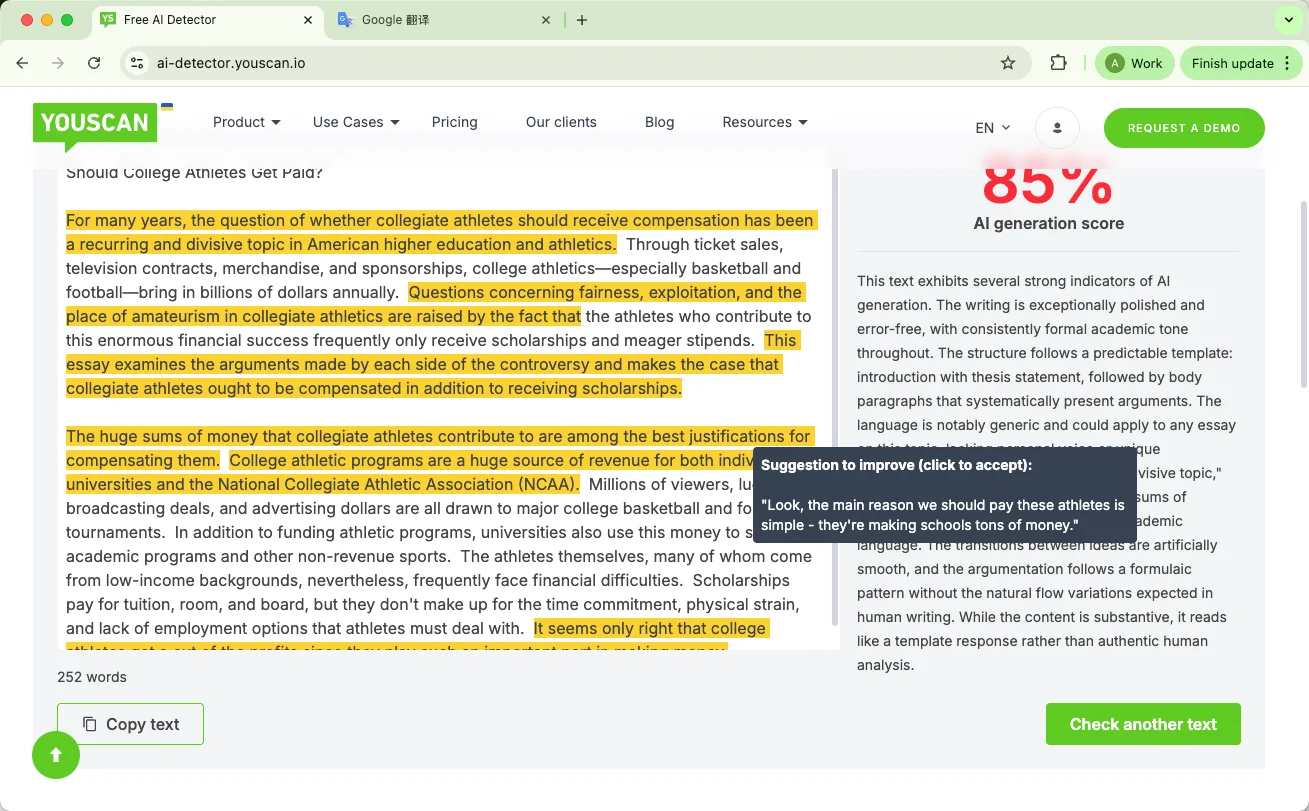 YouScan AI-Detektor: Vorschlag zur Genehmigung YouScan AI-Detektor: Vorschlag zur Genehmigung
