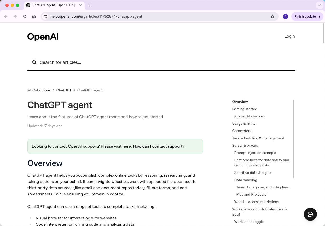 OpenAI ChatGPT agent