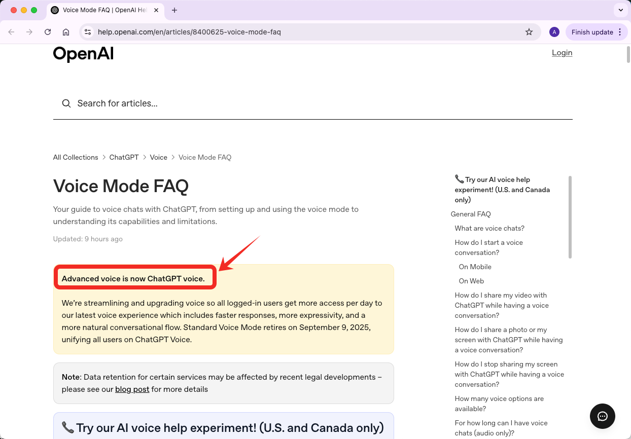 OpenAI Voice Mode FAQ
