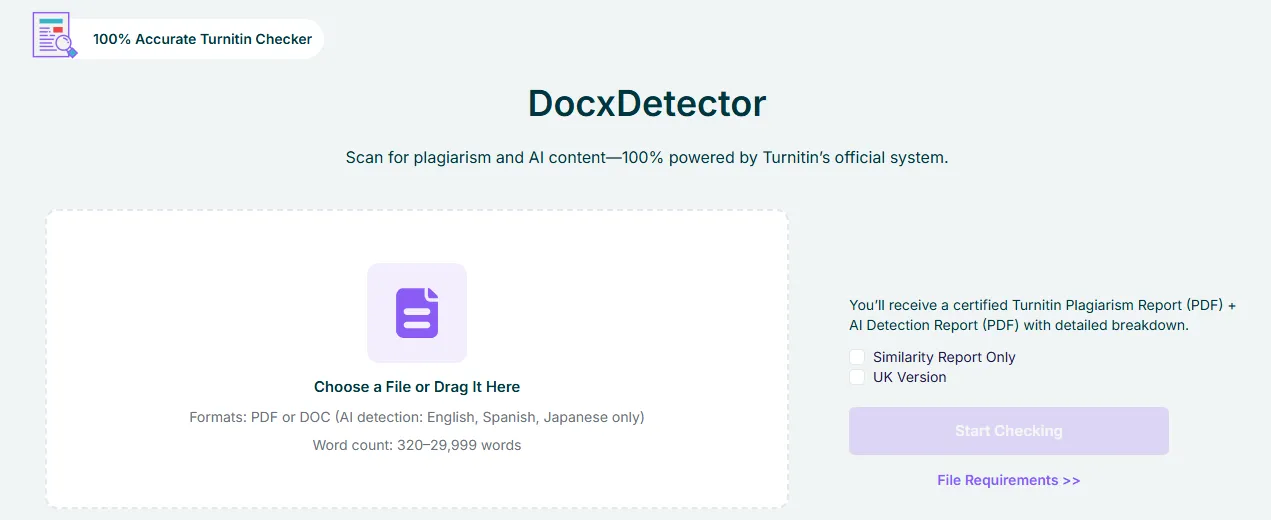 DocxDetector Turnitin-style checker