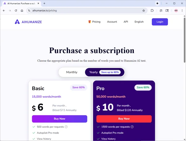 Aihumanize.io Pricing Aihumanize.io Pricing