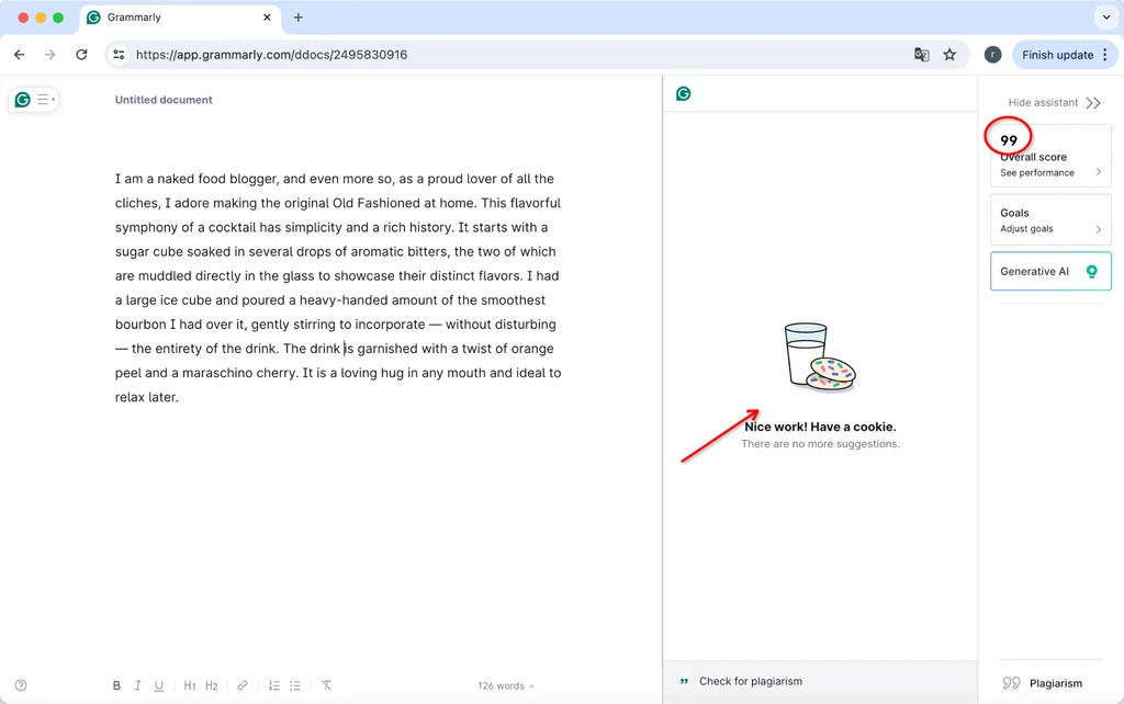 GrammarlyはBypassGPTの人間化されたChatGPTテキストにスコア100を与えた