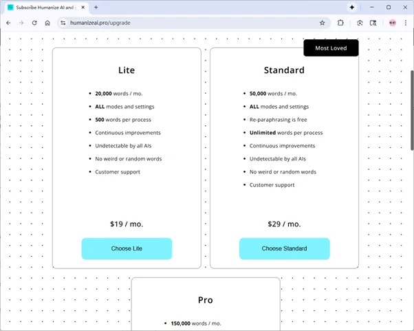 Humanize AI pricing Humanize AI pricing