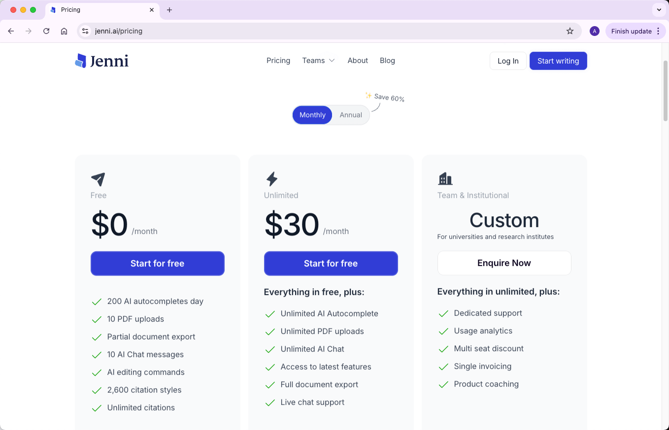 jenni-ai-monthly-pricing