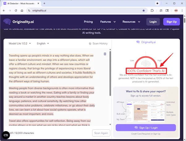 Originality ai scores grammatically-optimized Ryne AI humanized text 100% AI Originality ai scores grammatically-optimized Ryne AI humanized text 100% AI