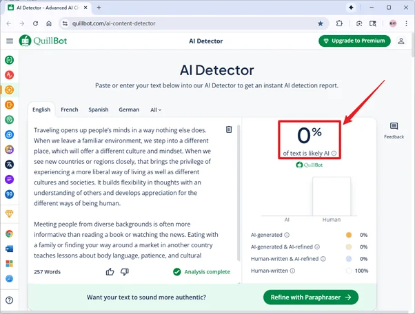 Quillbot scores grammatically-optimized Ryne AI humanized text 0% AI Quillbot scores grammatically-optimized Ryne AI humanized text 0% AI