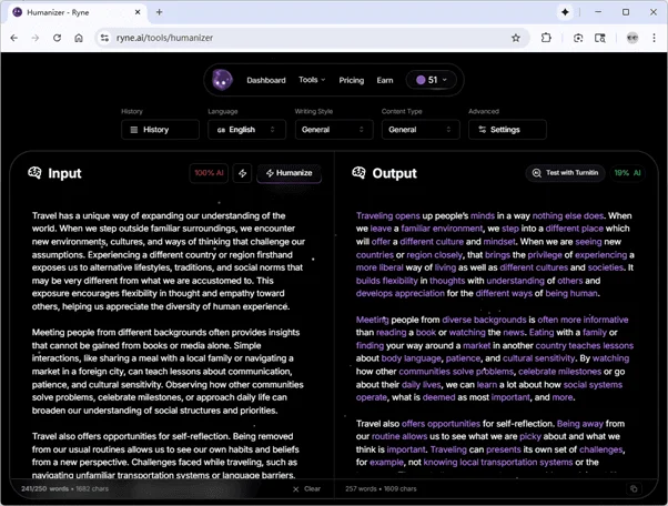 Ryne AI humanizes ChatGPT output Ryne AI humanizes ChatGPT output