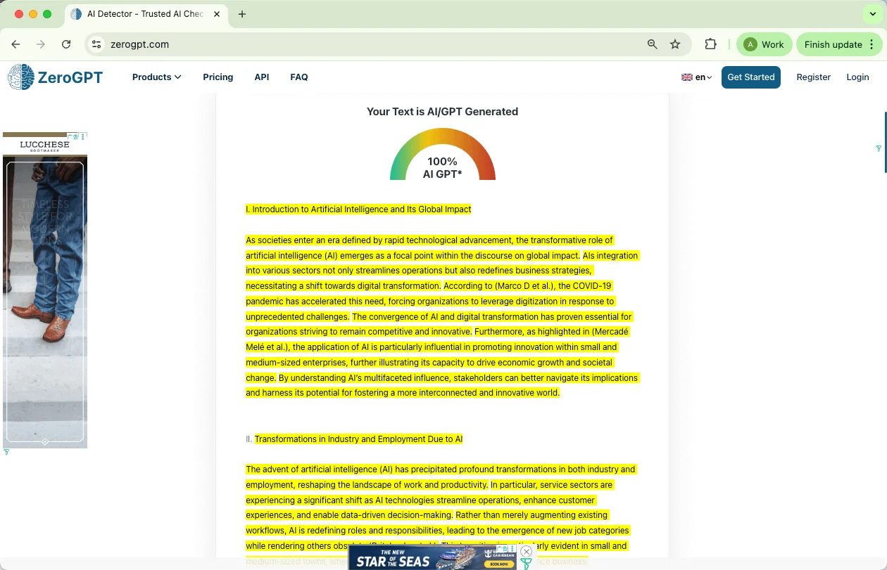 Samwell AI essay detected 100% as AI-generated by ZeroGPT Samwell AI essay detected 100% as AI-generated by ZeroGPT