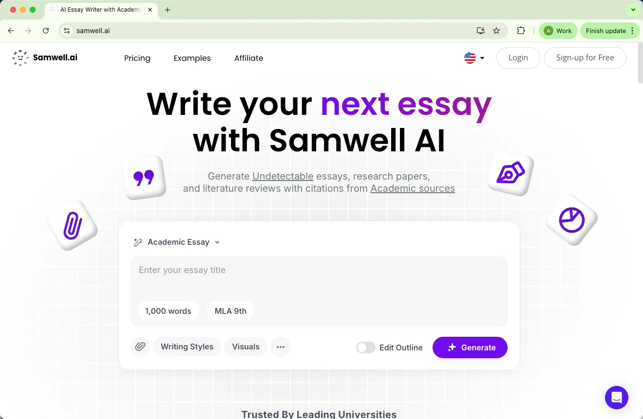 Samwell  AI homepage Samwell  AI homepage