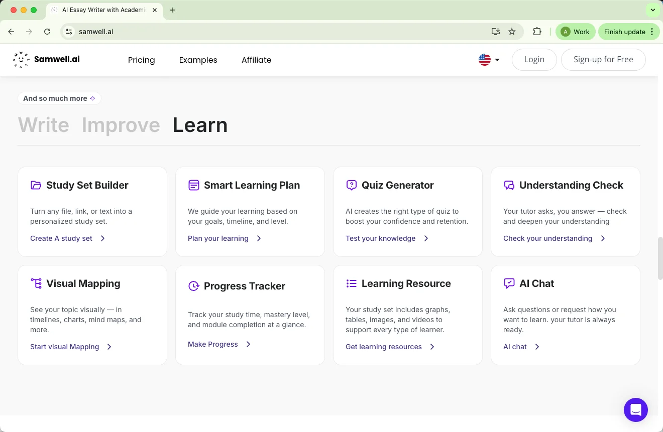 Samwell AI more features learn Samwell AI more features learn