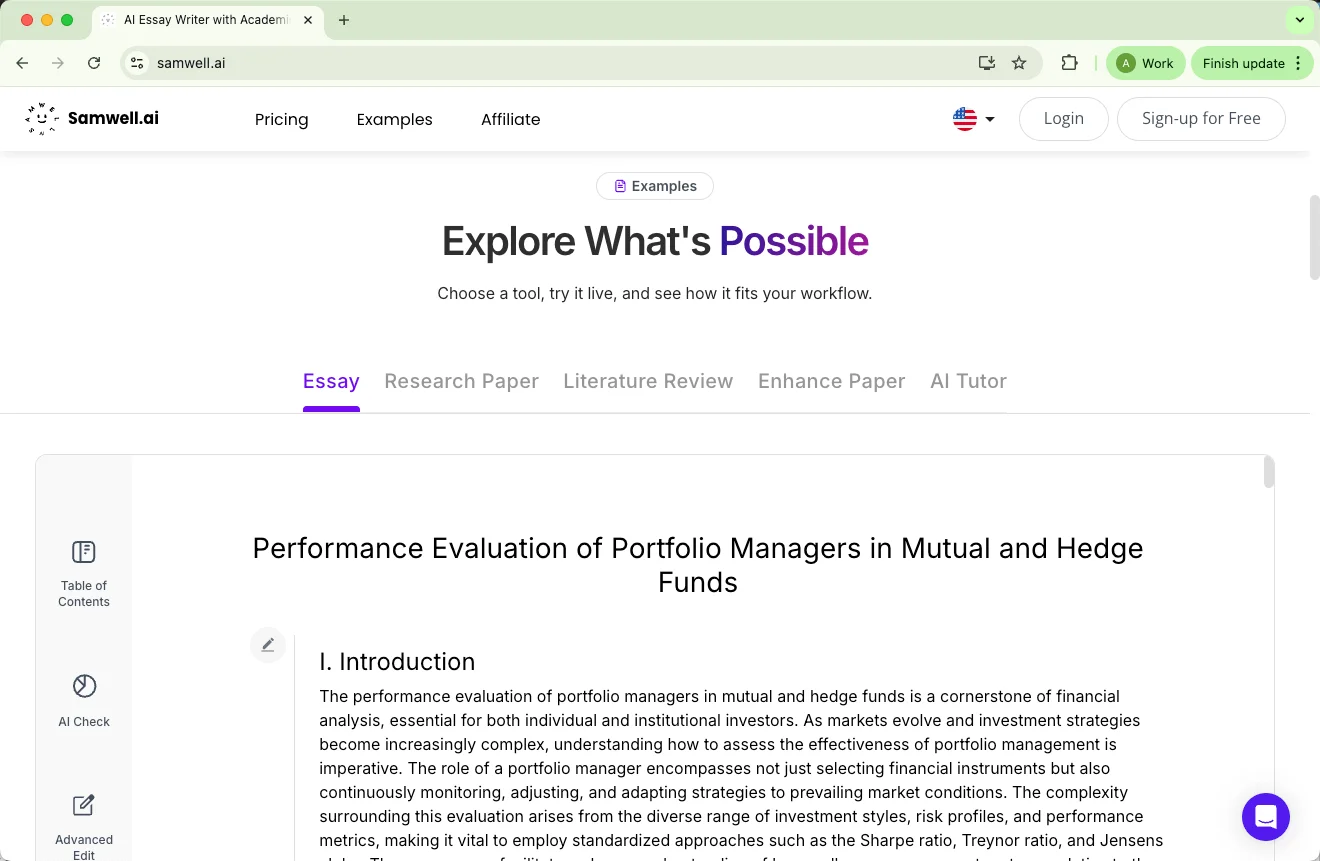 Samwell AI use examples Samwell AI use examples