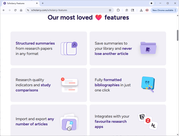 Scholarcy core features Scholarcy core features