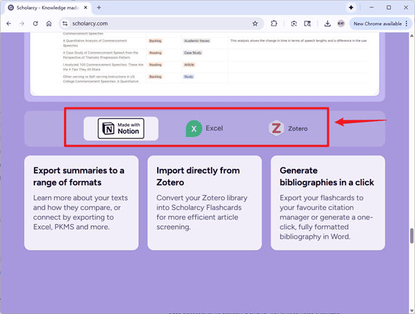 Scholarcy output options Scholarcy output options