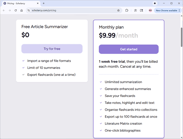 Scholarcy pricing Scholarcy pricing