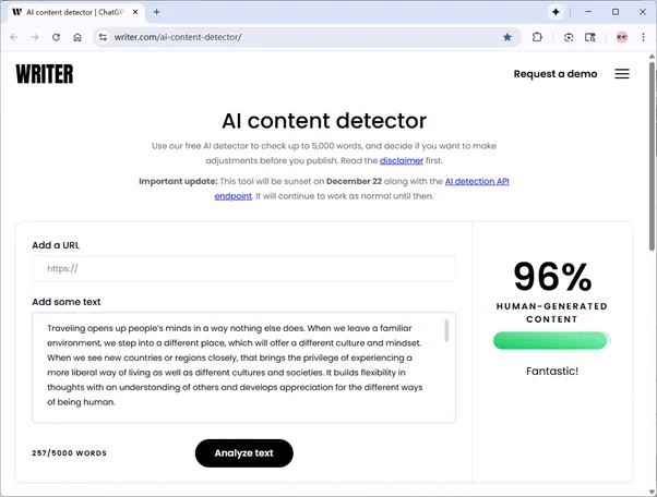 Writer scores grammatically-optimized Ryne AI humanized text 4% AI Writer scores grammatically-optimized Ryne AI humanized text 4% AI