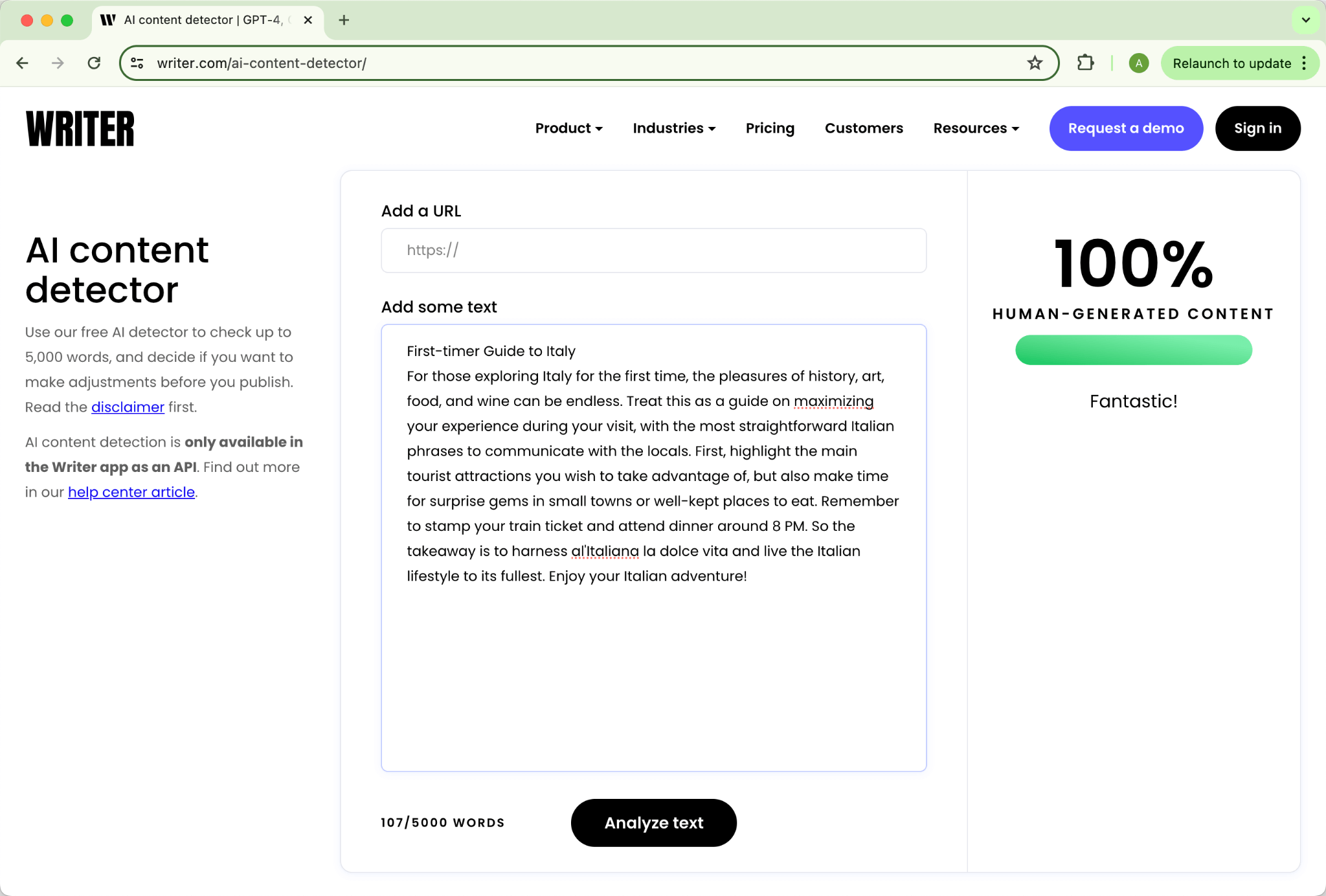Calificación de El Escritor de la Humanización de HIX.AI Bypass Versión Enmendada de Grammarly 0 por ciento IA