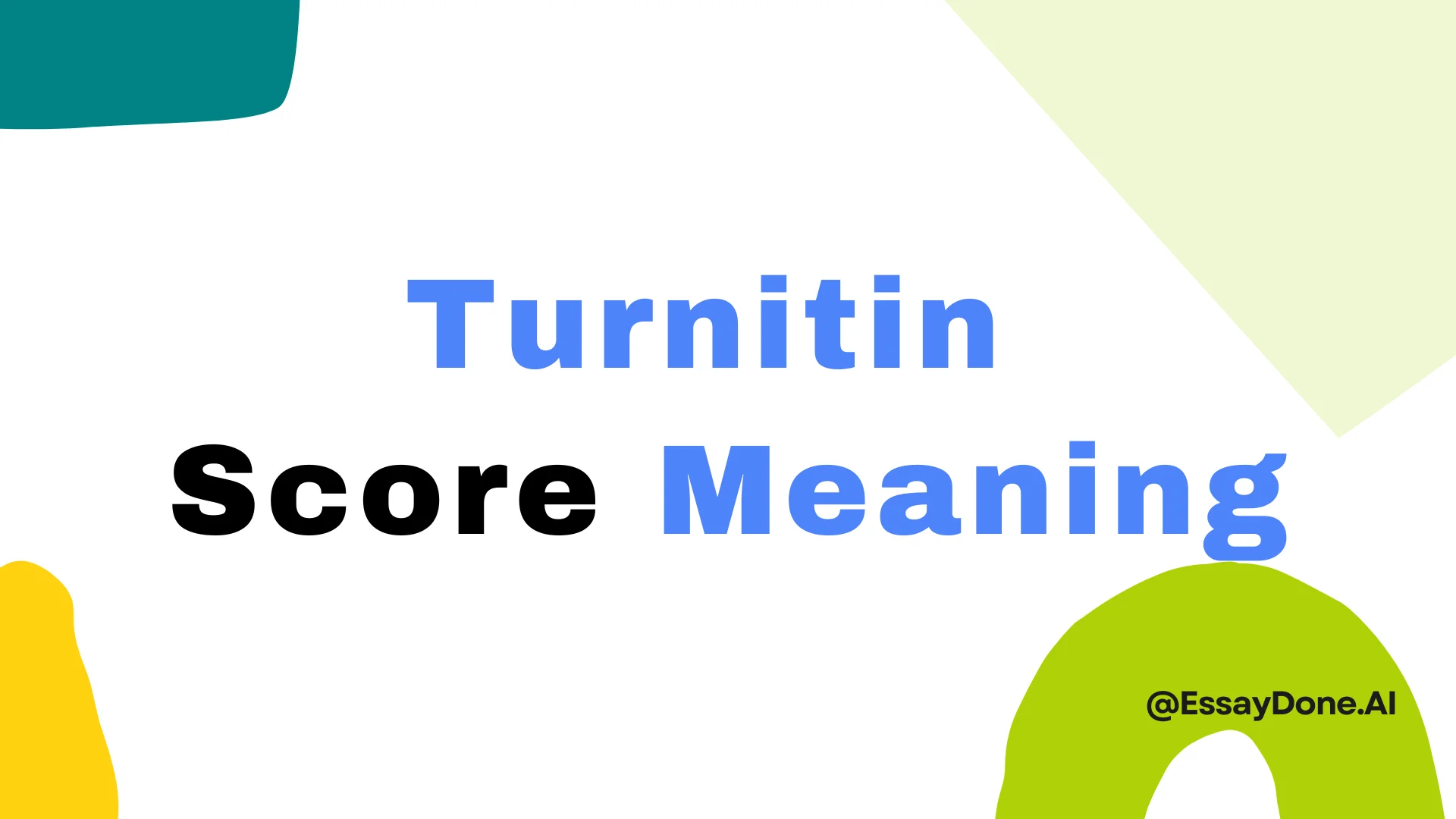 Turnitin Score Meaning First Screen