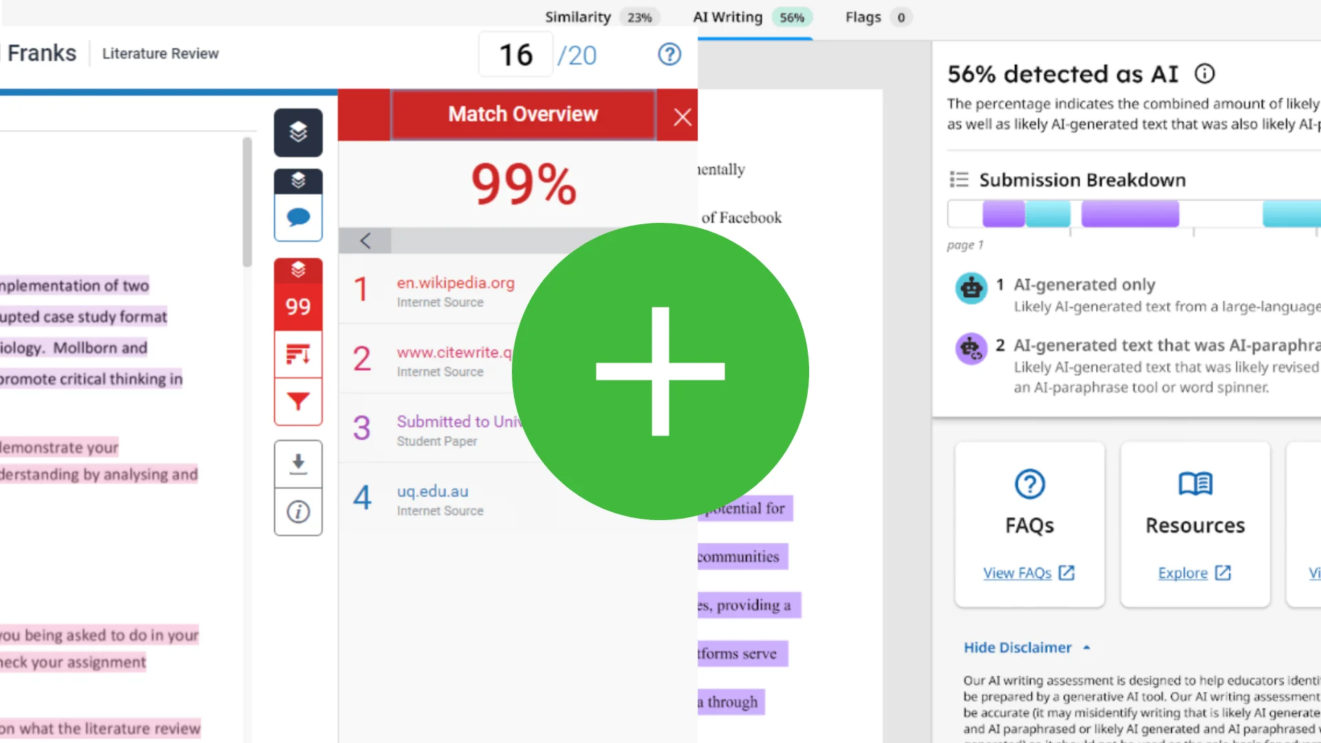 Turnitin Similarity and AI Report