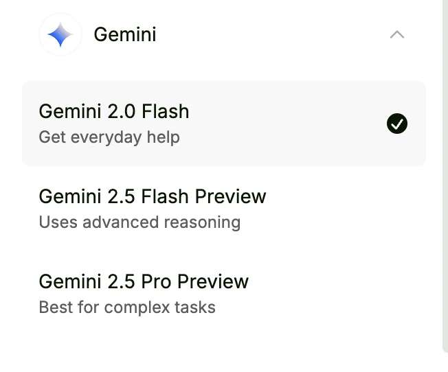 Essaydone AI Chat Gemini Models