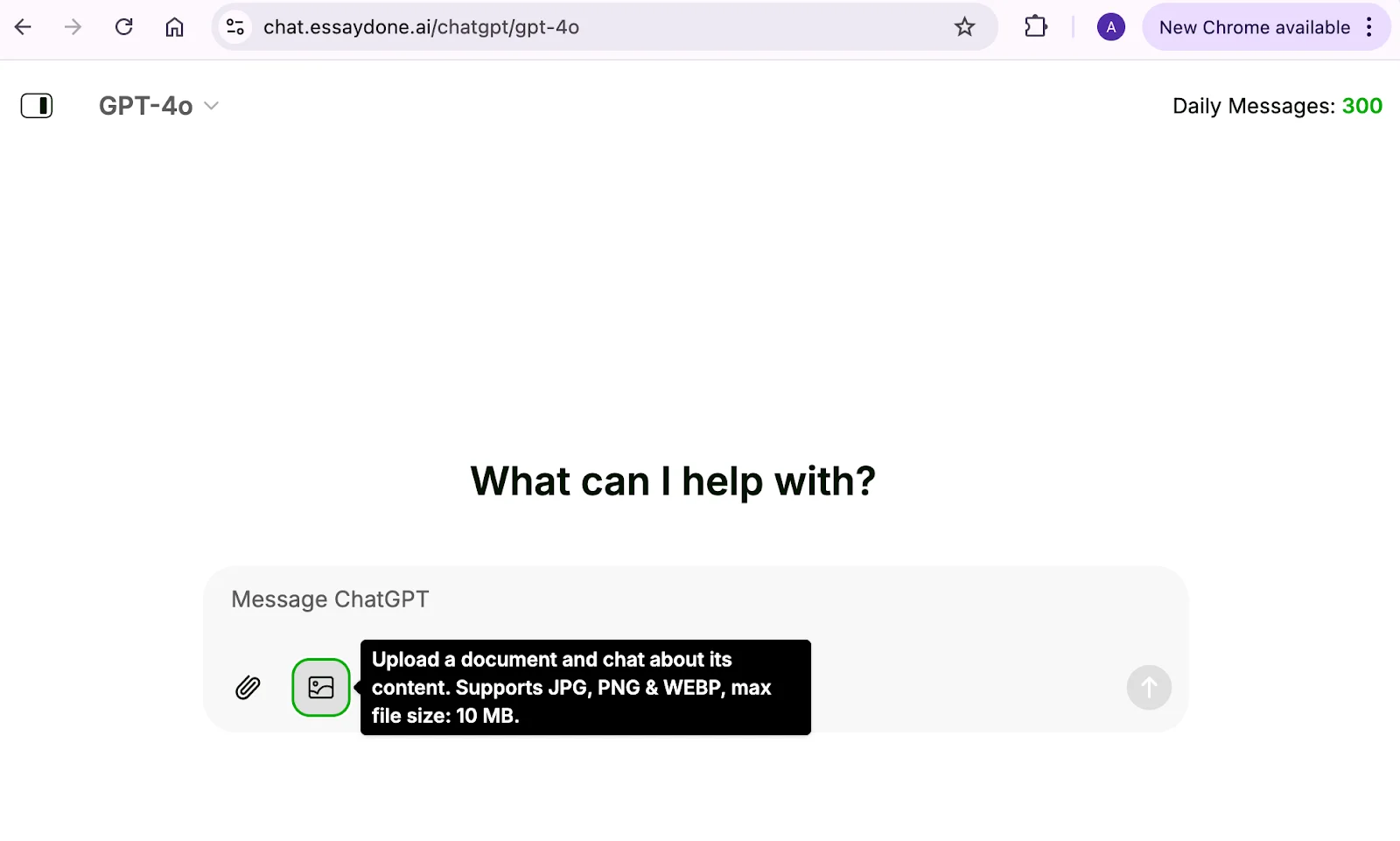 Essaydone AI Chat Upload Image