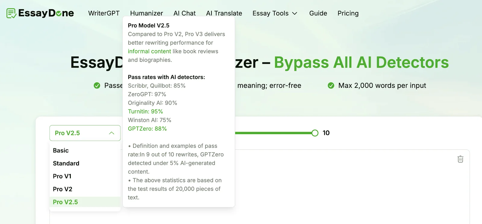 EssayDone Humanizer English Pro v2.5 Model