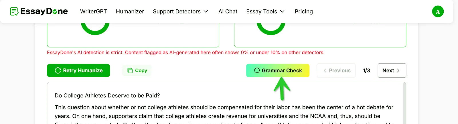 EssayDone Humanzier Grammar Check