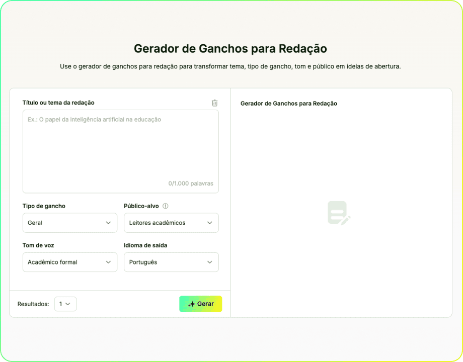 Gerador de Ganchos para Redação