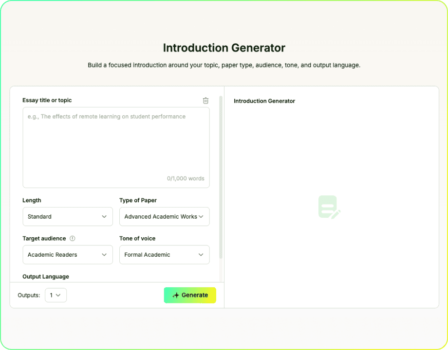 Introduction Generator