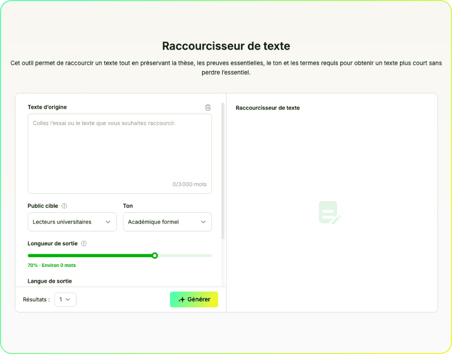 Raccourcisseur de texte