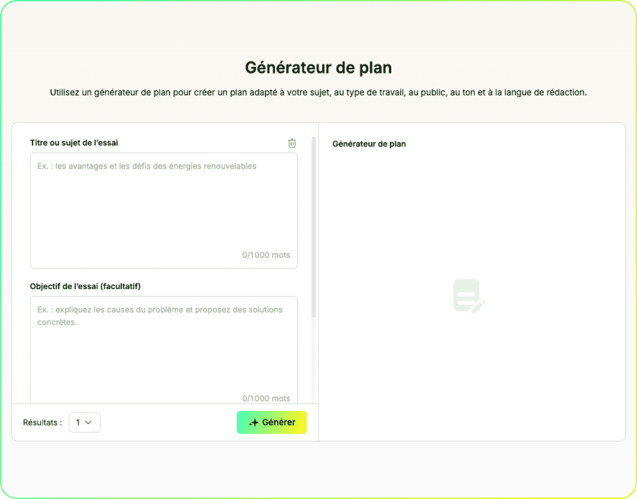 Générateur de plan