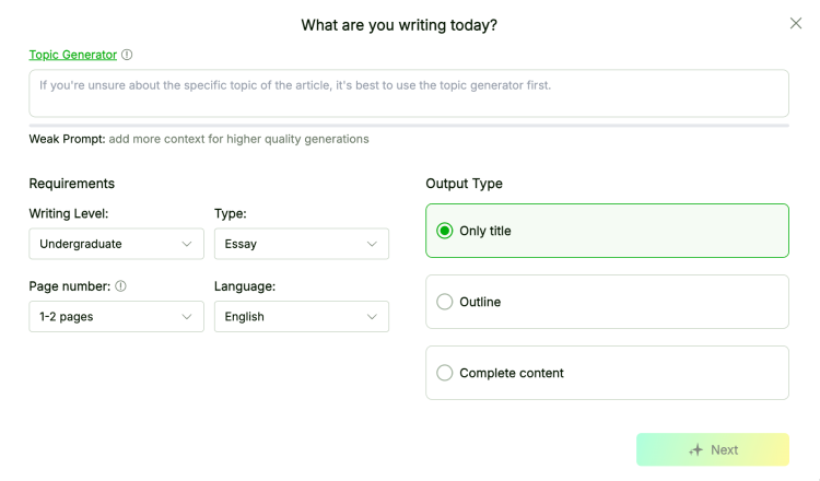 Essaydone Writergpt Definisci il Tuo Argomento