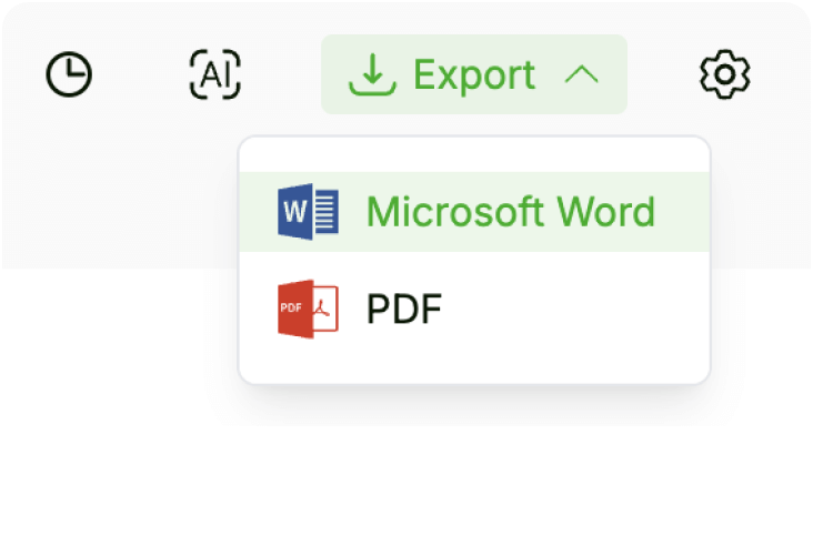 Exportation Word et PDF